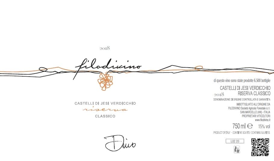 Verdicchio dei Castelli di Jesi Classico Riserva docg 2018 Organic Magnum – Dino