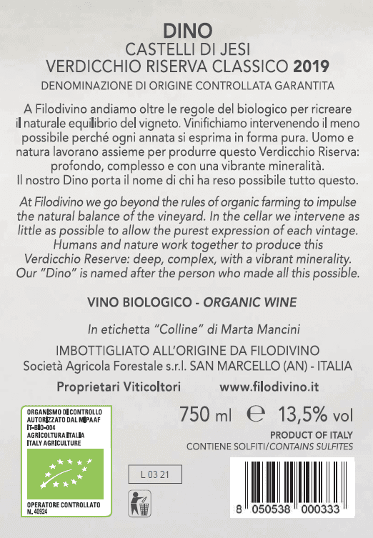 Retrotichetta Dino 2019 Filodivino